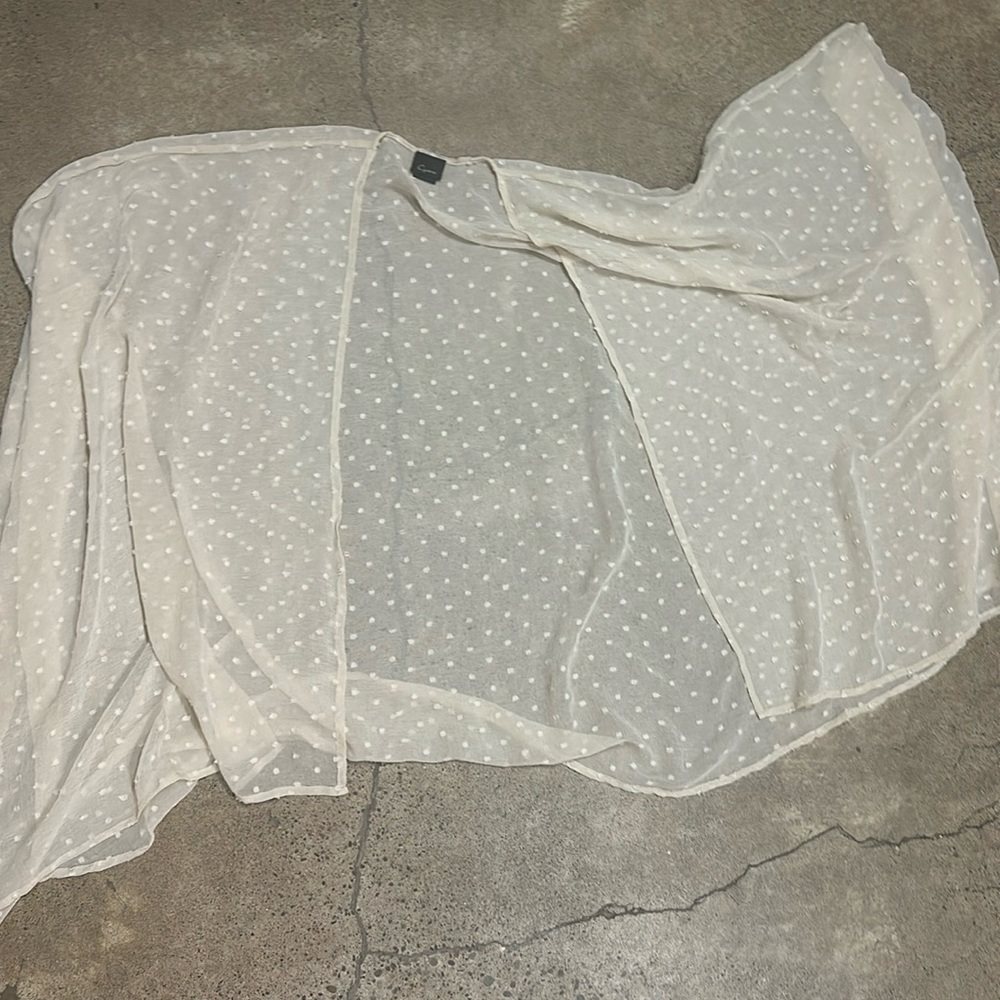 Cejon polka dot nude chiffon cover up